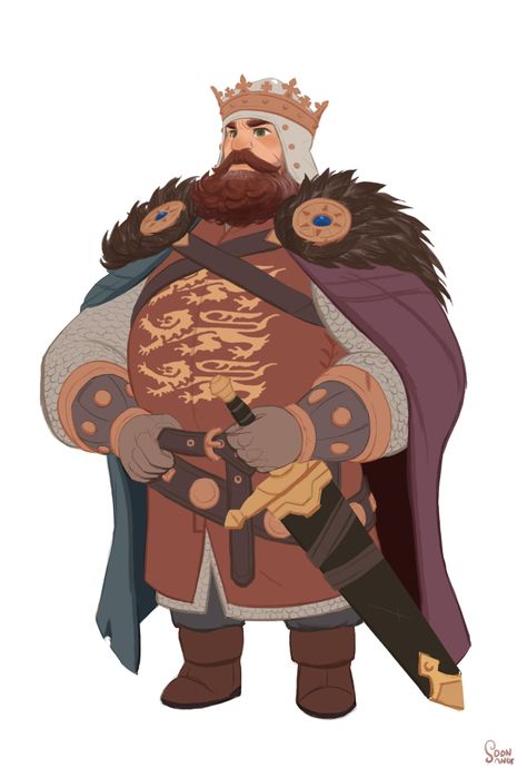 ArtStation - personal project - Robin Hood 2015."King Richard The LionHeart", Hong SoonSang Hong Soonsang, Disney Icon, Robin Hoods, King Drawing, Brat Pack, Character Design Cartoon, 동화 삽화, Cartoon Disney, 디즈니 캐릭터