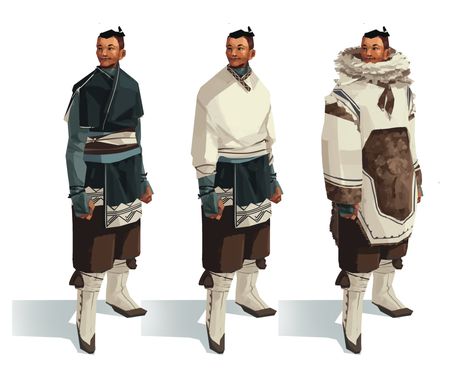 Inuit Clothing Art, Inuit Character Design, Warhammer Cathay, Inuit Clothing, Avatar The Last Airbender Art, Snow Outfit, Concept Art Character, Fantasy Inspiration, Character Creation