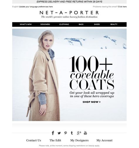 #newsletter Net-a-porter 10.2014 It’s time to find your perfect coat 2014 Runway, Perfect Coat, Wide Trousers, Runway Trends, Sale Banner, Fall 2014, Outerwear Women, News Design, Net A Porter