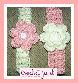 Amy's Crochet Creative Creations: Crochet Headband with Interchangeable Flower Stitch Headband, Crocheted Headbands, Crochet Headband Free, Puff Stitch Crochet, Crochet Flower Headbands, Easy Puff, Crochet Headband Pattern Free, Pretty Headbands, Baby Headbands Crochet