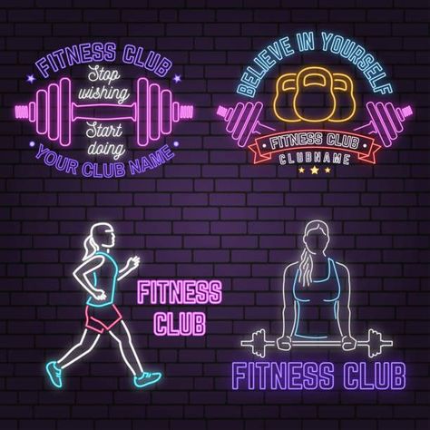 Body-Building, Retro Style, Gym, Neon Colored, Badge Gym Neon Sign Fitness, Gym Signs Ideas, Gym Signage, Neon Fitness, Gym Signs, Personal Training Logo, Urban Fitness, Gym Business, Gym Lighting