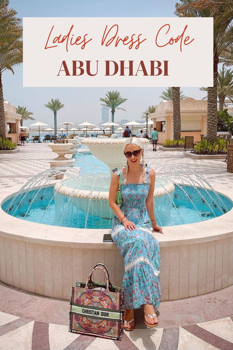 Discover EXACTLY what you need to wear on Abu Dhabi beaches, with my Insider Insight. In this blog, find out the dress code for Abu Dhabi beaches with my local guide. Look stylish and comply with local rules and customs! #AbuDhabi #uae #uaedestinations What To Wear In Abu Dhabi, Dubai Outfits For Women Summer, What To Wear In Dubai Outfits, Abu Dhabi Outfits, Dubai Outfits For Women, Lawyer Lifestyle, Dubai Dress Code, Tourist Clothes, What To Wear In Dubai