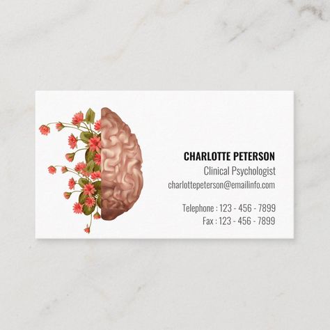 Counselor Business Cards, Psychologist Business Card, Brain Shape, Visiting Card Design, Kid N Teenagers, Event Logo, Appointment Cards, Clinical Psychologist, Custom Business Cards