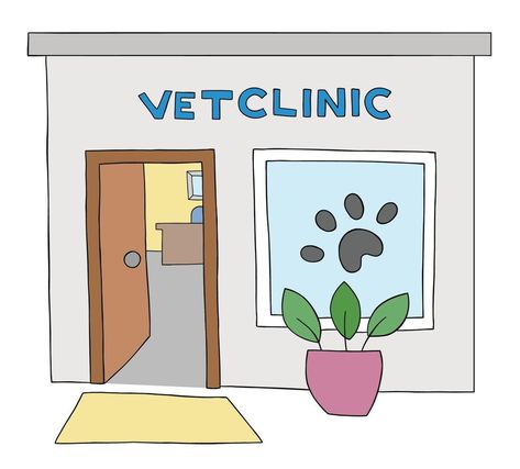 Outside View, Vet Clinic, Veterinary Clinic, The Cartoon, Vector Art, Vector Free, Vector Illustration, The Outsiders, For Free