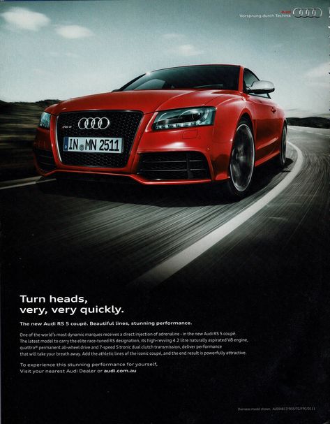 Audi Poster, Audi Advertising, Mercedes Benz Ads, Aston Martin Advertisement, Luxury Cars Mercedes, Vintage Bmw Ads, Old Car Adverts, Audi Rs5, Dual Clutch Transmission