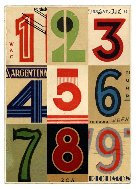 Julia Trigg - Signals Argentina - original print Vintage Numbers, Foto Baby, Vintage Type, Typography Letters, Typography Inspiration, Photo Images, Typography Fonts, The Numbers, Graphic Design Typography