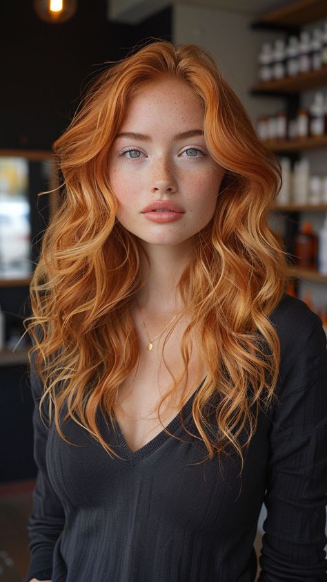 25 Irresistible Strawberry Blonde Hair Ideas Rambut Brunette, Dyed Curly Hair, Long Shag Haircut, Bold Hair Color, Extension Hair, Ginger Hair Color, Beautiful Red Hair, Wedding Guest Hairstyles, Strawberry Blonde Hair