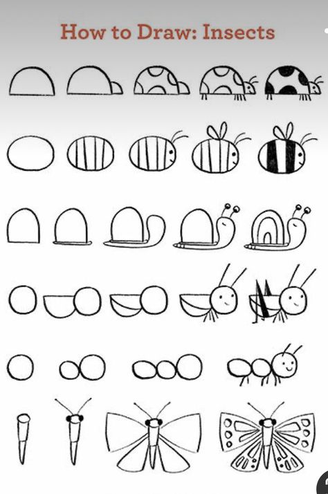 Insect Doodles, Bugs Activities, Bug Activities, Easy Peasy, Art Class, Art Classes, Drawing Tutorial, Doodle Art, Easy Drawings