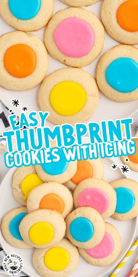 Iced Thumbprint Cookies, Thumbprint Cookies With Icing, Thumbprint Cookies Easy, Peanut Butter Thumbprint Cookies, Cookies With Icing, Butterbeer Recipe, Pinky Girl, Make From Scratch, Thumbprint Cookies Recipe