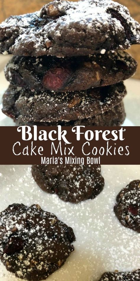 Black Forest Cookies, Forest Cookies, Cake Mix Cookie Recipe, Cake Mix Cookie, Vegan Shortbread, Cookie Corner, Cherry Cookies, Cake Mix Cookie Recipes, Eat Cookies