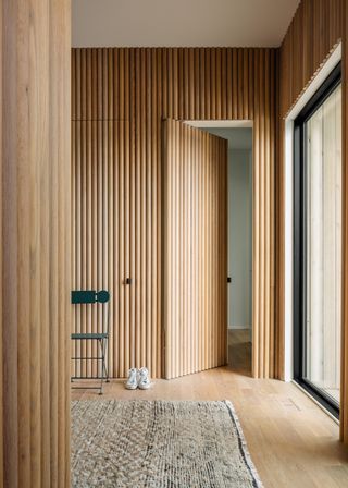 11 Hidden Door Ideas That Can Cleverly Conceal, Reveal and "Add a Touch of Whimsy and Delight" Dold Dörr, Doors For Home, Modern Wooden Doors, Wooden Doors Interior, Three Bedroom House, Timber Cladding, Hidden Door, Brick Facade, Contemporary Living Spaces