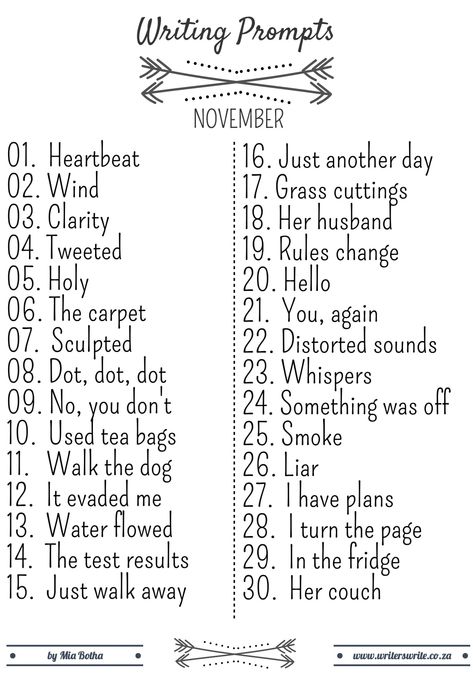 November Writing Prompts | Writers Write November Writing Prompts, January Writing Prompts, November Writing, Songwriting Prompts, January Writing, Poetry Prompts, Writing Prompts For Writers, Writing Exercises, Writing Challenge