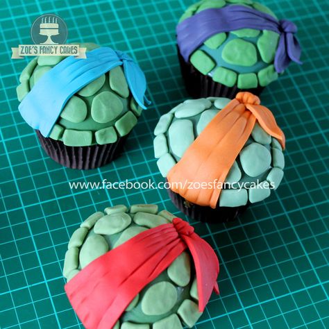 Shell Cupcakes, Ninja Turtle Birthday Cake, Turtle Birthday Cake, Ninja Turtle Cupcakes, Zoes Fancy Cakes, Tmnt Cake, Mutant Ninja Turtles Party, Turtle Birthday Parties, Tmnt Birthday