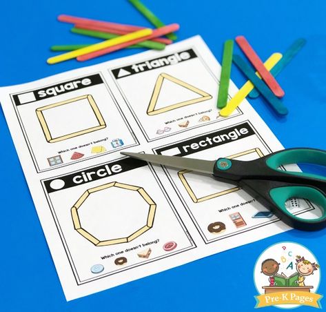 Craft Stick Shapes Building Activity for Preschool The Greedy Triangle, February Themes, Shape Activities, Activity For Preschool, Pre K Pages, Theme Activities, Craft Sticks, Pop Stick, Busy Boxes