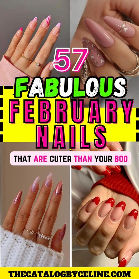 57 Fabulous February Nails That Are Cuter Than Your Boo | February Nails 2024 | Valentines Nails Nail Ideas February, Nail Ideas Valentines Day, Nail Ideas Valentines, Cute February Nails, February Nail Colors, February Nail Designs, January Nail Designs, January Nails, February Nails