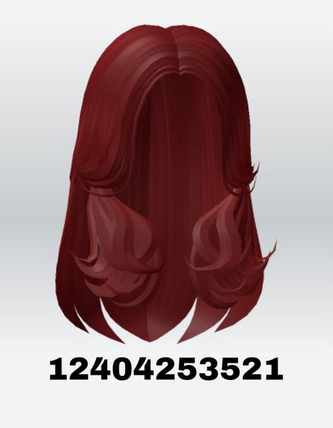 code:12404253521 Red Hair Code Brookhaven, Roblox Hair Codes Red, Berry Avenue Codes Red Hair, Red Hair Codes For Berry Ave, Roblox Red Hair Codes, Red Hair Roblox, Blonde Hair Roblox, Red Hair Outfits, Cottage Core Outfit