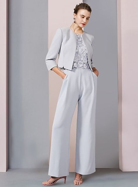 Pants Outfit For Wedding Guest, Casual Mother Of The Bride Outfits, Pantsuits For Women Wedding, Bride Pantsuit, Dress Formal Wedding Guest, Bride Attire, Formal Wedding Guests, Mom Wedding, Classy Casual