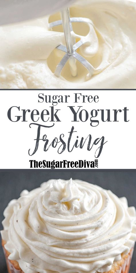 Ww Icing Recipe, Fat Free Sugar Free Recipes, Low Calorie Buttercream Frosting, Greek Yogurt Frosting Recipe, Healthy Buttercream Frosting Recipe, Healthy Frosting Recipe Clean Eating, Low Calorie Icing Recipe, Healthy Icing For Cookies, Easy Healthy Frosting