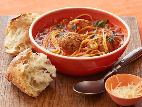 Spaghetti and Meatball "Stoup" (thicker than soup, thinner than stew) Meatball Horderves, Porkepine Meatballs, Meatballs Jelly, Terriyaki Meatballs, Meatballs Teriyaki, Meatball Hoagies, Raos Meatballs, Meatball Cups, Costco Meatballs