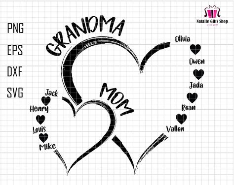 Grandma Svg Free, Mothers Day Cricut Projects, Diy Gifts For Grandma, Cricut Heat Transfer Vinyl, Svg Grandma, Sublimation Gifts, Sublimacion Ideas, Grandma Svg, Grandmas Mothers Day Gifts