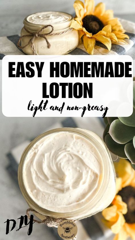 With this DIY lotion recipe, it’s super fun to make your own easy homemade lotion that is light and non greasy. When it comes to skincare, making it yourself is not only loads of fun, it also puts you in total control over the quality of ingredients you use. And you can keep it simple, safe, and totally natural. This DIY lotion recipe is very simple and pure and takes just a few ingredients. Diy Body Lotion Recipe, Hand Lotion Recipe, Body Lotion Recipes, Diy Lotion Recipe, Diy Body Lotion, Homemade Lotion Recipe, Homemade Body Lotion, Coconut Oil Lotion, Natural Body Lotion