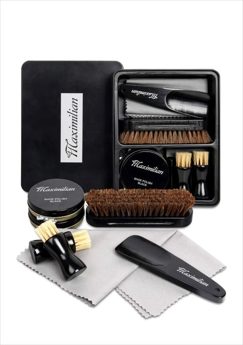 World Class Shoe Kit Shine Leather Shoe Care, Shoe Shine Kit, Shoe Care Kit, Professional Shoes, Shoe Brushes, Shoe Polish, Shoe Shine, Job Gifts, Shoe Horn