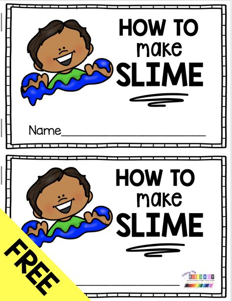 FREE How To Make Slime Book - Expository writing activity and lesson for kindergarten and first grade - primary writer's workshop - free printable information book for students #kindergarten #kindergartenwriting #firstgradewriting #expositorywriting How To Book, Teaching Writing In First Grade, How To Writing, Expository Writing 1st Grade, Informational Writing Kindergarten, Opinion Writing Kindergarten Freebies, Expository Writing Activities, Rate Your Writing First Grade, First Grade Writing Prompts