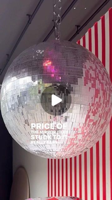 Marcie Kobernus, artist, designer, writer on Instagram: "I needed a giant Disco Ball for the Elton John Window but didn’t have the £500 budget for one this size…so I managed to do it for £75!!! And if you had time and could do paper mache instead of plaster of Paris bandages and you could knock some money off that too! 
#diydiscoball #discoball #mirrorball #discoballs #mirrortiles" Giant Disco Ball, Bola Disco, Diy Disco Ball, Plaster Of Paris, Mirror Ball, Disco Balls, Mirror Tiles, Elton John, Disco Ball