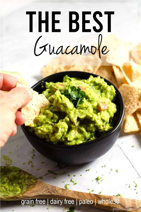 Easy and Damned Delicious Paleo Guacamole Paleo Chips, Avocado Recipes Easy, Paleo Sauces, Guacamole Ingredients, Dip Recipes Easy, Black Bowl, Taco Night, Guacamole Recipe, Easy Paleo