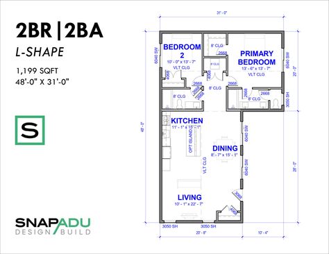 Floor Plans 1200 Sq Ft, 2 Bedroom Plan, Adu Floor Plans, Adu Plans, Granny Flat Plans, Flat Plan, Entry Storage, Entry Closet, Custom Floor Plans