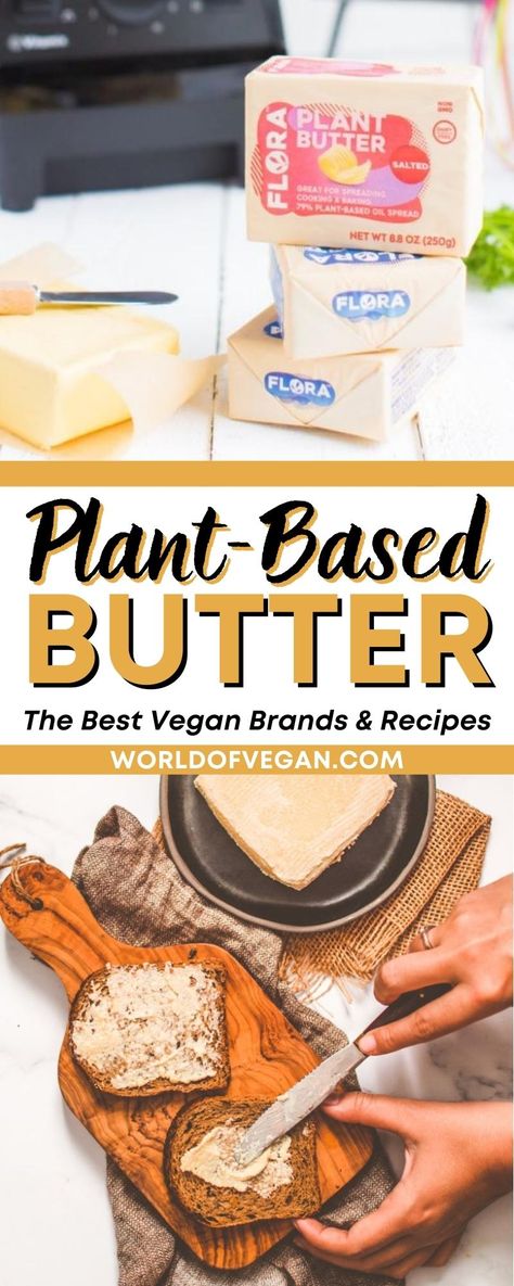 Plant Based Butter Recipe, Homemade Vegan Butter, Plant Based Butter, Butter From Scratch, Make Your Own Butter, Dairy Free Butter, Vegan Buttercream Frosting, Vegan Staples, Alpha Gal