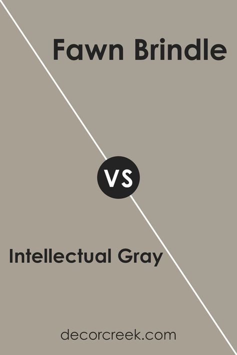 Intellectual Gray SW 7045 by Sherwin Williams vs Fawn Brindle SW 7640 by Sherwin Williams Fawn Brindle, Intellectual Gray, Grey Wall Color, Taupe Paint, Sherwin Williams Gray, Neutral Paint Colors, Neutral Paint, Warm Undertone, Neutral Palette