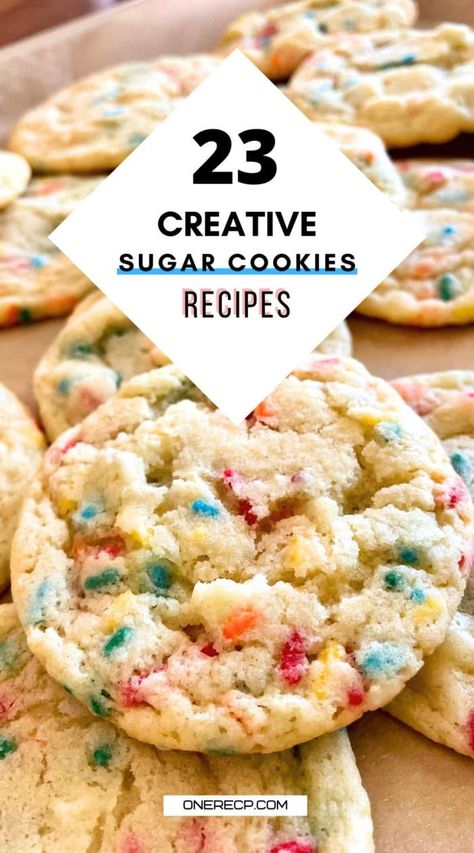 Bake up 23 creative sugar cookie recipes, perfect for any occasion or holiday celebration! Visit our site now for fun, festive, and delicious sugar cookie ideas to try! Interesting Cookie Flavors, Recipes Using Sugar Cookie Dough, Sugar Cookie Dough Ideas, Unique Baking Recipes, Interesting Cookies, Unique Cookie Recipes, Recipes Unique, Sugar Cookie Recipes, Cookie Stand