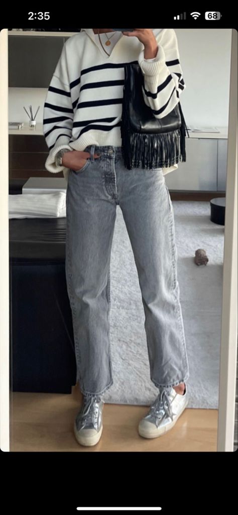 Grey Mom Jeans, Grey Jeans Outfit, Cold Outfit, Mom Jean Fits, Mom Jeans Outfit, Jeans Outfit Casual, Gray Jeans, Stockholm Fashion, Jeans Outfit