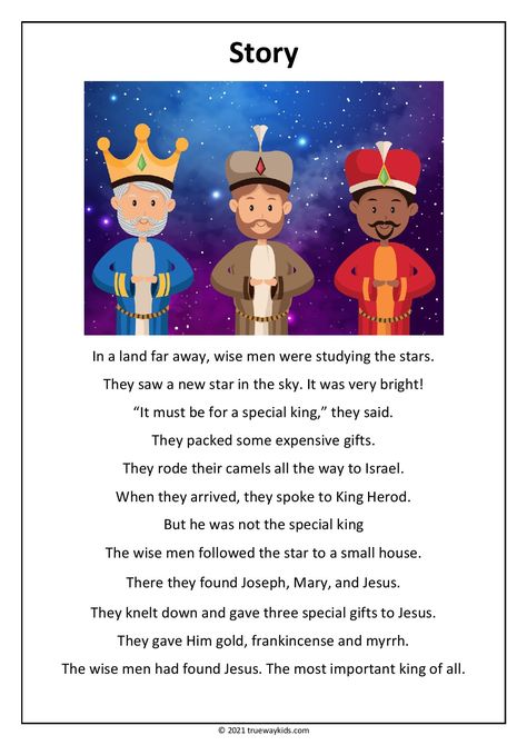 Christmas Bible Stories For Kids, Christmas Story Bible Reading, Christmas Stories For Kids Printable, Story Of Christmas For Kids, The Christmas Story For Kids, Wandering Wisemen Ideas, Nativity Story For Kids Free Printable, Wise Men Craft For Kids, The Christmas Story Bible