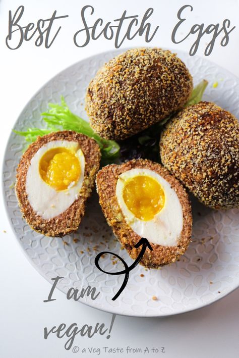 The Best Vegan Scotch Eggs - a Veg Taste from A to Z Nargisi Kofta, Sage And Onion Stuffing, Scotch Egg, Sausage Meat, Scotch Eggs, Vegan Eggs, Fortnum And Mason, Summer Snacks, Egg Dish