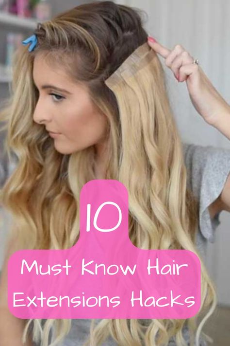 Hair Extensions How To, Braids With Tape In Extensions, Short Hair Long Extensions, Long Hair With Extensions Style, How To Hair Extensions Clip In, Ways To Style Extensions Hairstyles, Curling Hair Extensions Clip In, Clip In Hair Extensions Hacks, Hair Styles For Clip In Extensions