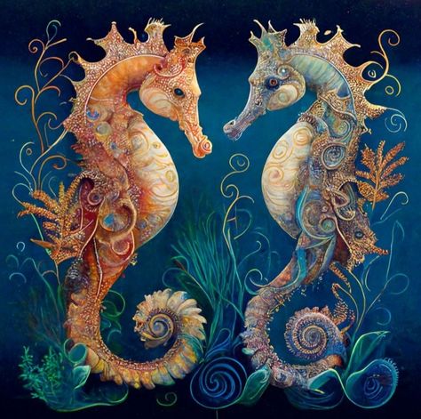 Sea Life Wall Art, Sea Creatures Art, Seahorse Art, Sea Horses, Soyut Sanat Tabloları, Sea Horse, Seahorses, Sea Art, Mermaid Art