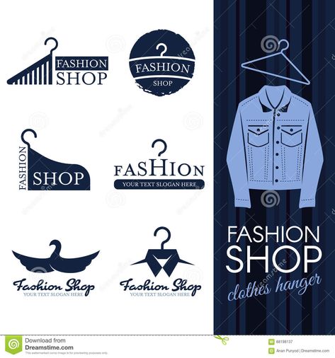 Fashion Shop Logo, Clothing Line Logos, Jean Clothes, Hanger Logo, Fashion Slogans, Clothing Logo Design, Clothing Brand Logos, Shop Logo Design, Shop Front Design