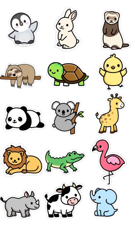 Add one extra mini sticker BE A ANIMAL probably a bee! Cute Animal Character Illustration, Cartoon Animals Cute Drawing, Animal Stickers Free Printable, Aesthetic Cartoon Animals, Easy Cartoon Animals, Cute Animated Animals, Cute Animal Doodles, Cute Mini Stickers, Kawaii Animal Stickers