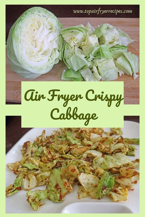 Air Fryer Crispy Cabbage Air Fry Cabbage Recipe, Cabbage Chips Air Fryer, Cabbage In The Air Fryer, Cabbage Air Fryer Recipe, Air Fryer Cabbage Recipes, Air Fry Cabbage, Airfryer Cabbage, Air Fried Cabbage, Air Fryer Cabbage