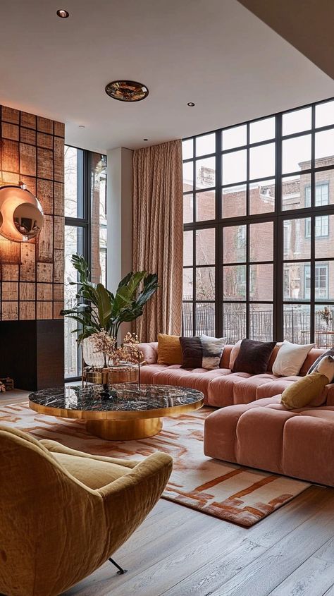 Luxurious Modern Interiors: Bold Colors and Timeless Designs with AI Integration — Living Bright Interiors Stunning Apartment Interiors, Luxury Townhouse Interiors, European Apartment Aesthetic, Soho House Interiors, Vogue Living Room, Contemporary Glam Living Room, Interior Design Styles Guide, European Apartment, Bohemian Glamour