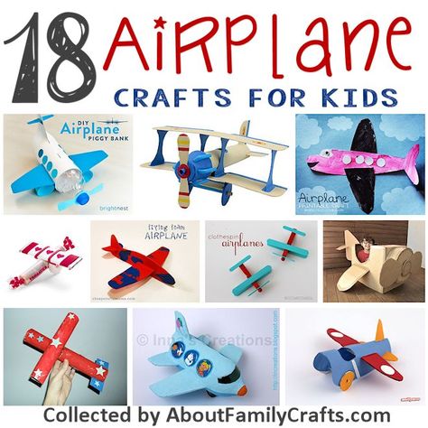 18 Airplane Crafts for Kids | About Family Crafts Air Plane Crafts For Kids, Airplane Crafts For Kids, Kids Airplane Crafts, Children Projects, Plane Crafts, Airplane Activities, Projects School, Plane Art, Transportation Activities