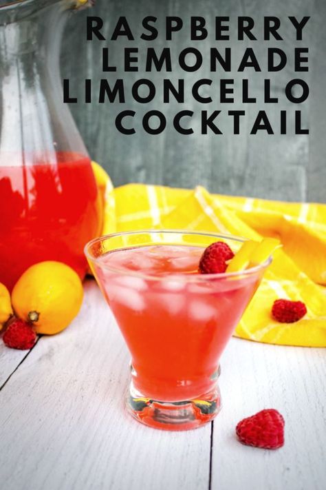 25 minutes · Serves 10 · Sweet, homemade raspberry lemonade is a refreshing drink for hot summer afternoons, and is the base for a Raspberry Lemonade Limoncello Cocktail. Limoncello Lemonade, Raspberry Lemonade Vodka, Best Alcoholic Drinks, Limoncello Cocktail, Limoncello Cocktails, Raspberry Cocktail, Lemonade Cocktail, Whiskey Cocktail, Fruity Cocktails