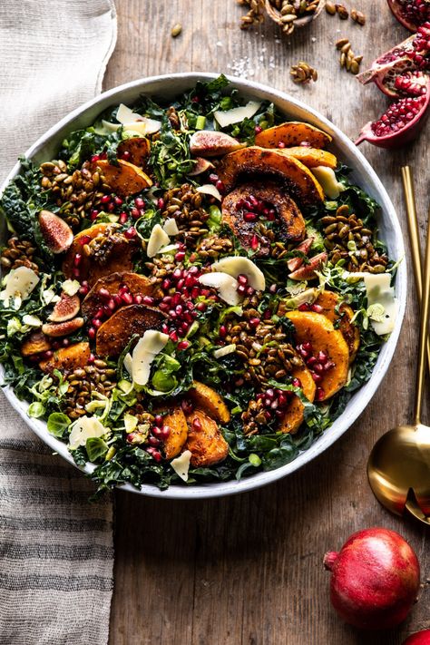 Fall Harvest Roasted Butternut Squash and Pomegranate Salad | halfbakedharvest.com #salad #autumnrecipes #easyrecipes #healthy #butternutsquash Bowls Recipes, Grilled Cheese Croutons, Half Baked Harvest Recipes, Harvest Salad, Pomegranate Salad, Roasted Pumpkin Seeds, Fall Foods, Butternut Squash Recipes, Harvest Recipes