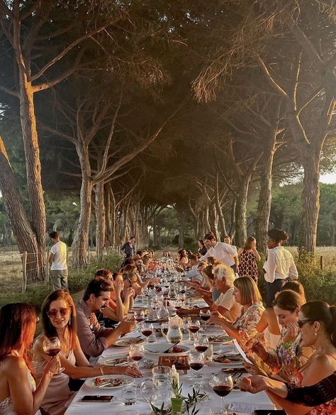 Big dinner with friends in naturalistic setting. Outstanding In The Field, Sustainable Farm, Old Money Look, Big Dinner, Natural Cycles, Food Event, Wedding Dates, Friend Painting, San Carlo