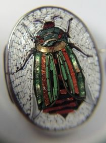 Micro Mosaic Beetle brooch | Collectors Weekly Mosaic Beetle, Mosaic Insects, Bead Bugs, Beetle Brooch, Micro Mosaic Jewelry, Mosaic Jewelry, Mosaic Animals, Mosaic Madness, Stained Glass Jewelry