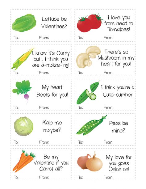 Punny Healthy Fruit & Vegetable Valentine's Day Printable Cards Vegetables Quote, Fruit Funny, Veggie Puns, Fruit Quotes, Vegetable Puns, Free Printable Valentines Cards, Valentines Puns, Healthy Fruits And Vegetables, Funny Fruit