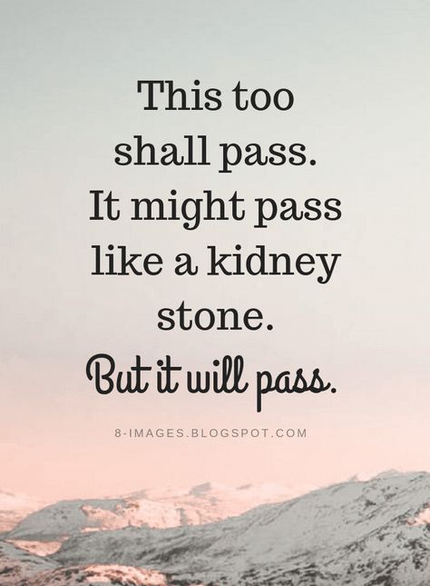 Quotes This too shall pass. It might pass like a kidney stone. But it will pass. Passing Quotes, Funny Life Lessons, Exodus 3, Kidney Stone, This Too Shall Pass, Funny Life, Inspirational Thoughts, Work Quotes, Quotable Quotes