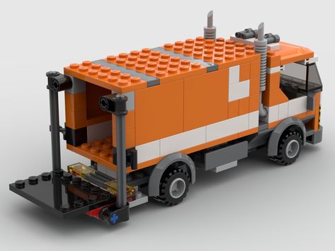 Your neighbourhood high-volume delivery service has arrived!Easy to meet in every town, a truck with tail lift (UK) / liftgate (US) is essential part of every logistics company.The... Lego Delivery Truck, Ancient Rome Projects, Lego Auto, Lego Truck, Luxury Motorhomes, Logistics Company, Lego Modular, Delivery Truck, Building Instructions